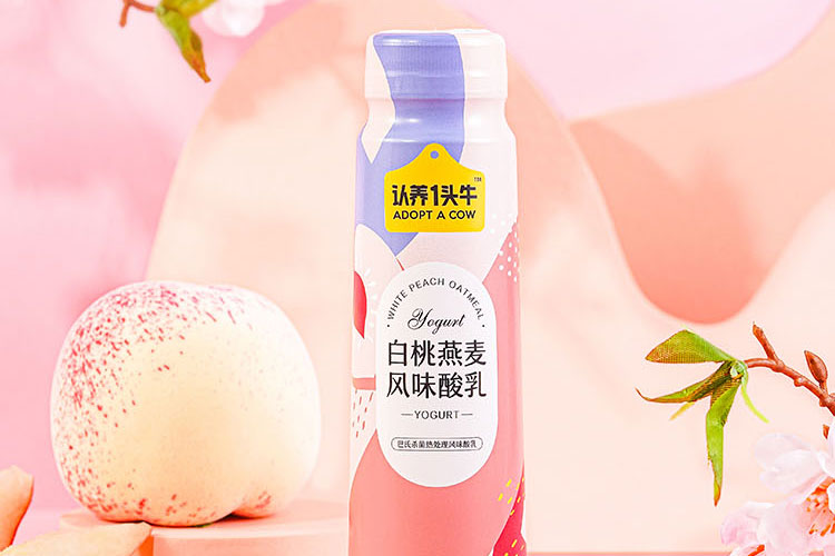 认养一头牛法式风味高端酸奶白桃燕麦味230g*10瓶*2提