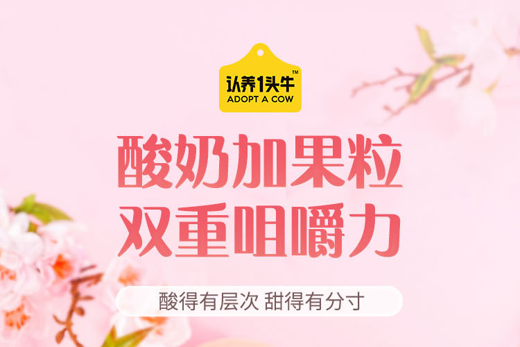 认养一头牛法式风味高端酸奶白桃燕麦味230g*10瓶*2提