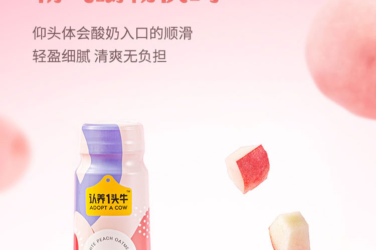 认养一头牛法式风味高端酸奶白桃燕麦味230g*10瓶*2提