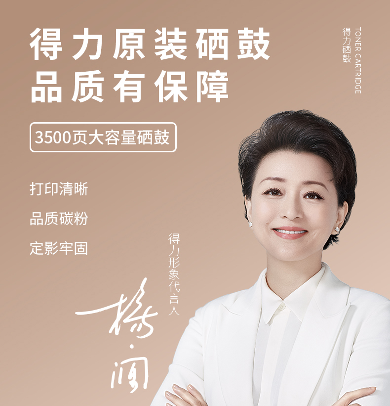得力（deli）T1黑色硒鼓 原装硒鼓 单支装 (适配得力2500系列原装打印机）