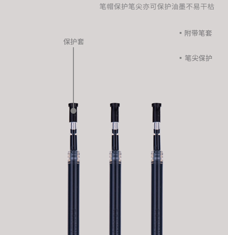 得力（deli）笔芯按动中性笔签字笔办公文具红色笔芯 0.5mm 碳素笔芯20支/盒 (红色)  S206 20支装