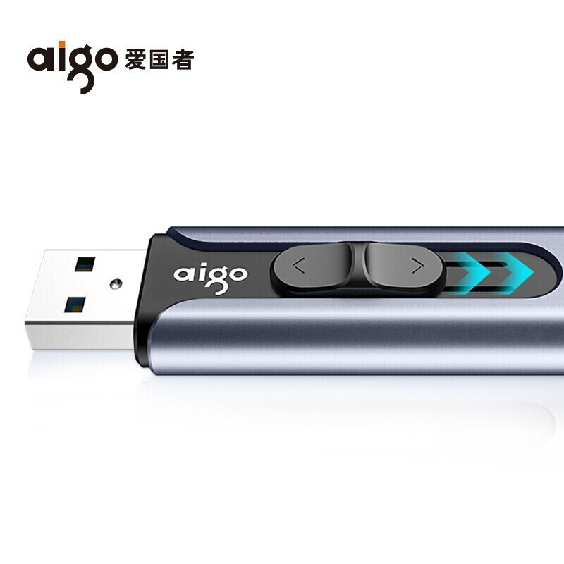 aigo爱国者U335 优盘 高速USB3.0 大容量金属迷你U盘 推拉伸缩商务学生优盘 64G