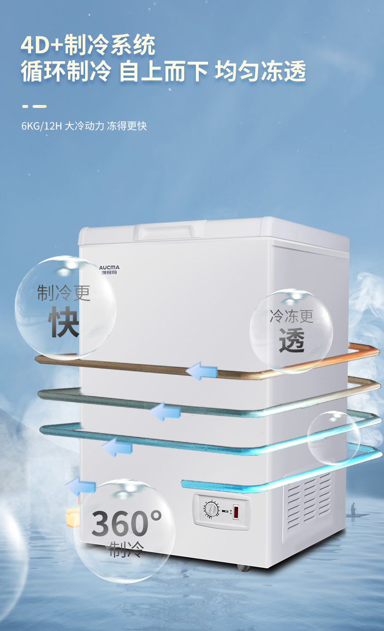 澳柯玛（AUCMA）100升冷藏冷冻转换冰柜 迷你家用小冷柜 单温母婴母乳冰箱 BC/BD-100H(NE)升级版