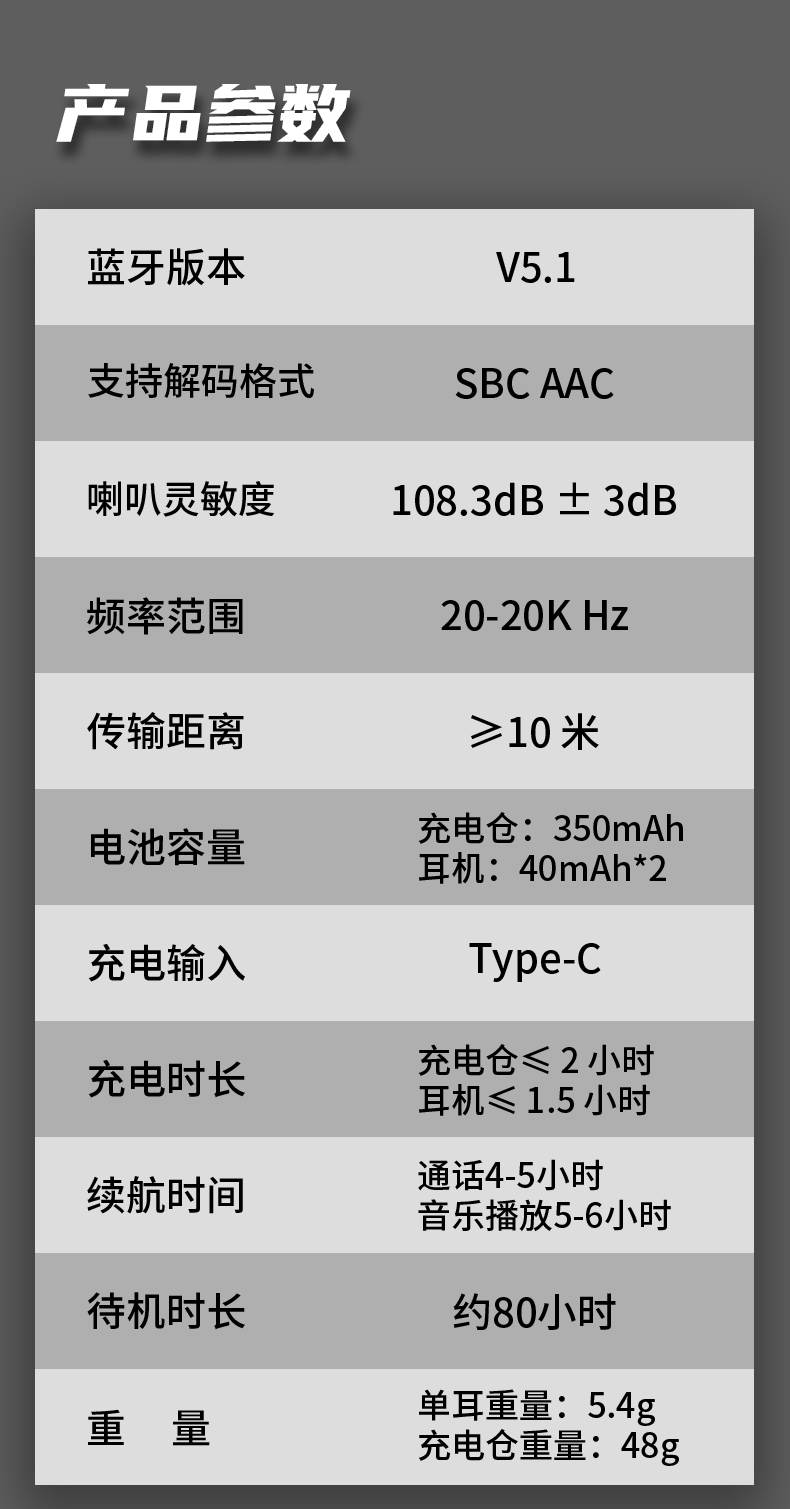 纽曼(Newsmy) Q5 蓝牙耳机 真无线TWS 挂耳式 音乐运动耳麦 适用苹果安卓华为小米 红黑色