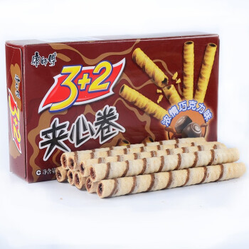 康师傅 3+2夹心卷饼干蛋糕点心营养早餐办公室休闲零食小吃 香草牛奶味55g*4袋+浓情巧克力味55g*4袋