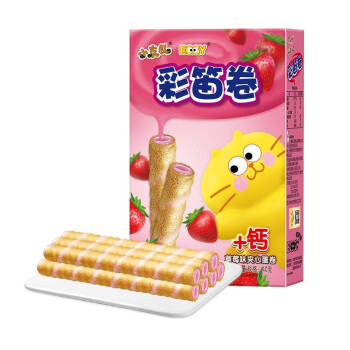 康师傅 彩笛卷饼干蛋糕点心营养早餐办公室休闲网红零食小吃草莓味40g*10盒