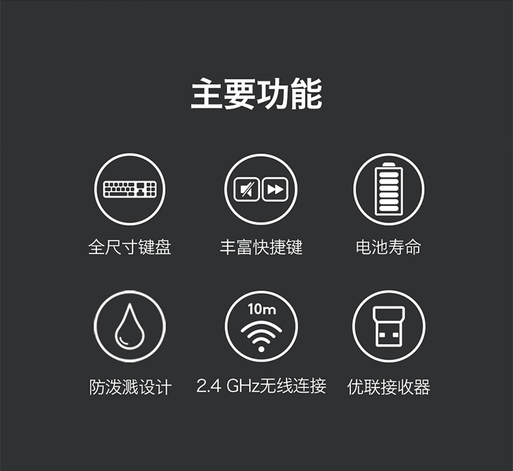 罗技（Logitech）MK540 无线键鼠套装 商务办公键鼠套装 防泼溅设计 优联接收器 舒适掌托