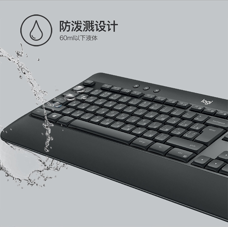 罗技（Logitech）MK540 无线键鼠套装 商务办公键鼠套装 防泼溅设计 优联接收器 舒适掌托