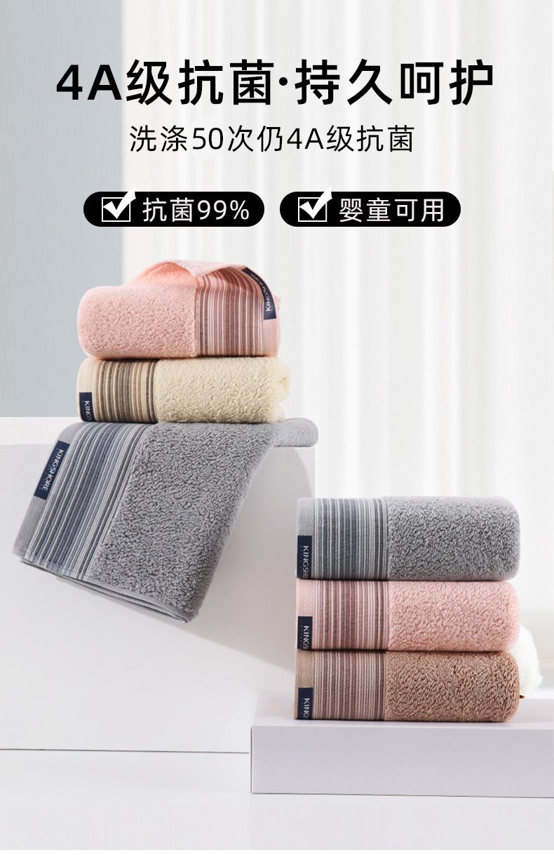 金号毛巾KJ1059  柔软吸水洗脸家用全棉面巾  棕色 独立包装 76X34cm 120g/条