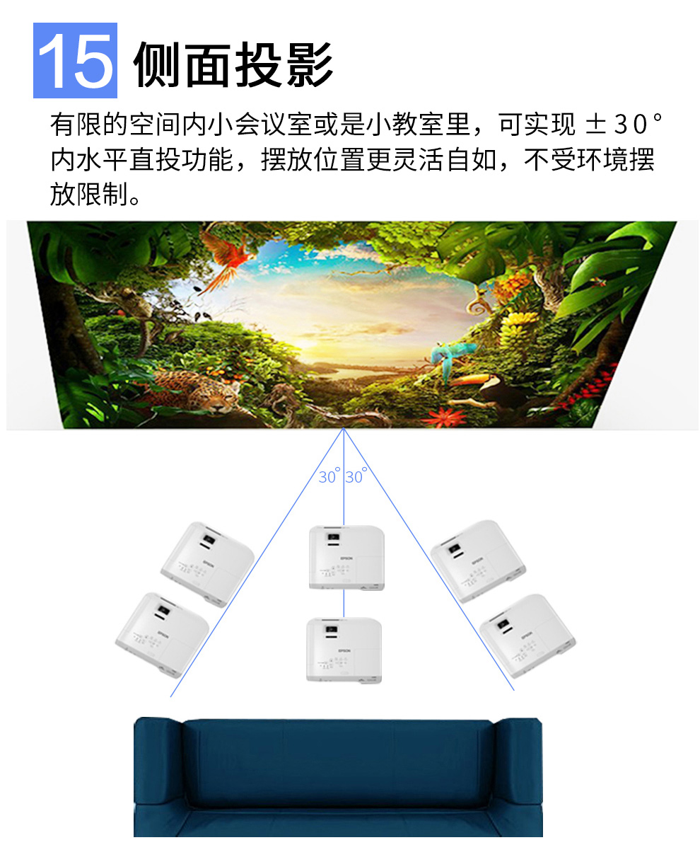 爱普生（EPSON）CB-W52 投影机 投影仪 高清家用 办公会议培训商务教育教学 4000流明 便携投影机