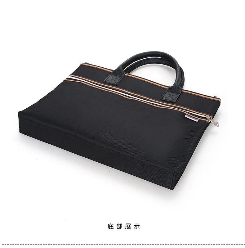 斯莫尔（SIMOER）SL-1714 黑色 大容量商务文件袋手提资料袋立体文件包会议袋培训包 2个装