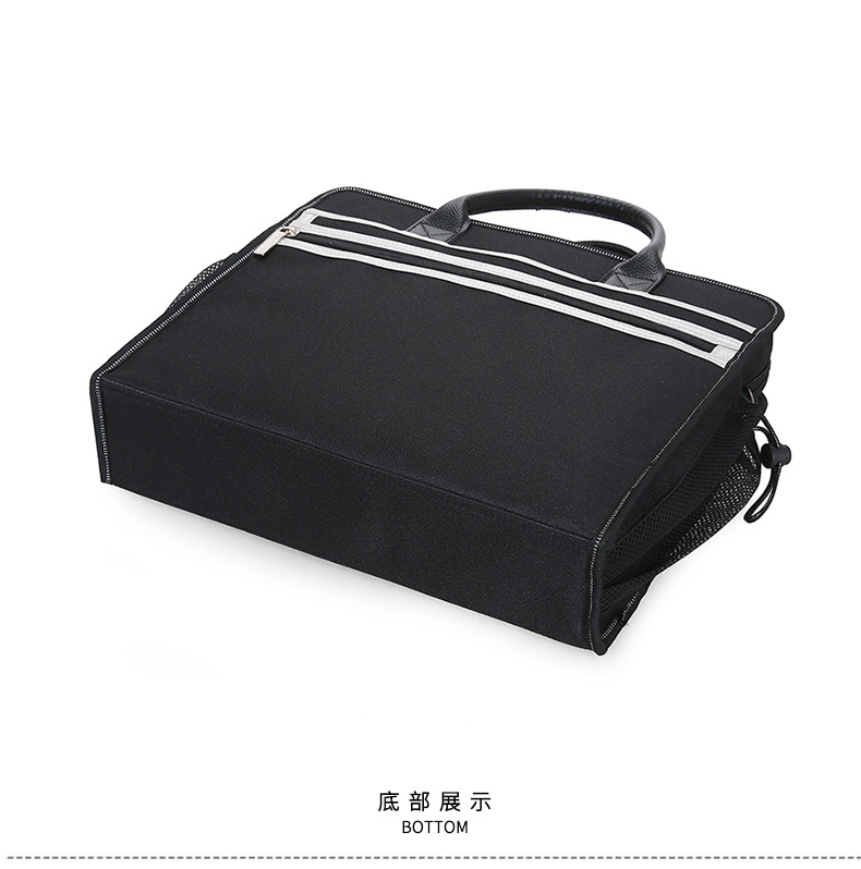 斯莫尔（SIMOER）SL-8143 黑色 大容量商务公文包帆布包15.6寸电脑手提包出差包 2个装