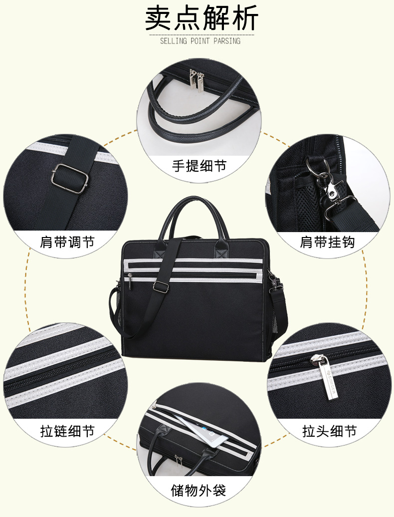 斯莫尔（SIMOER）SL-8143 蓝色 大容量商务公文包帆布包15.6英寸电脑手提包出差包 2个装