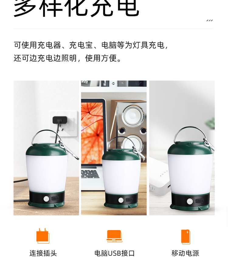 神火（supfire）营地灯露营LED可充电多功能便携挂灯钓鱼灯应急灯T31