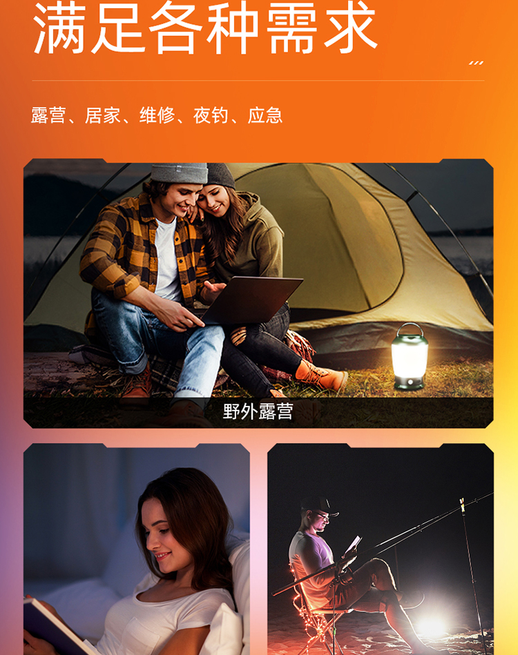 神火（supfire）营地灯露营LED可充电多功能便携挂灯钓鱼灯应急灯T31