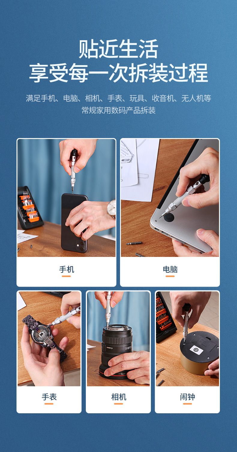 绿联（UGREEN）螺丝刀套装多功能手机电脑数码维修拆机工具 十字一字起子组合38合1 80459