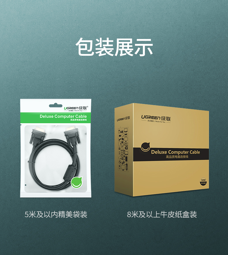 绿联（UGREEN）工程级VGA线 笔记本电脑连接电视显示器投影仪高清视频转接线延长线 vga3+9铜芯 1.5米 11630