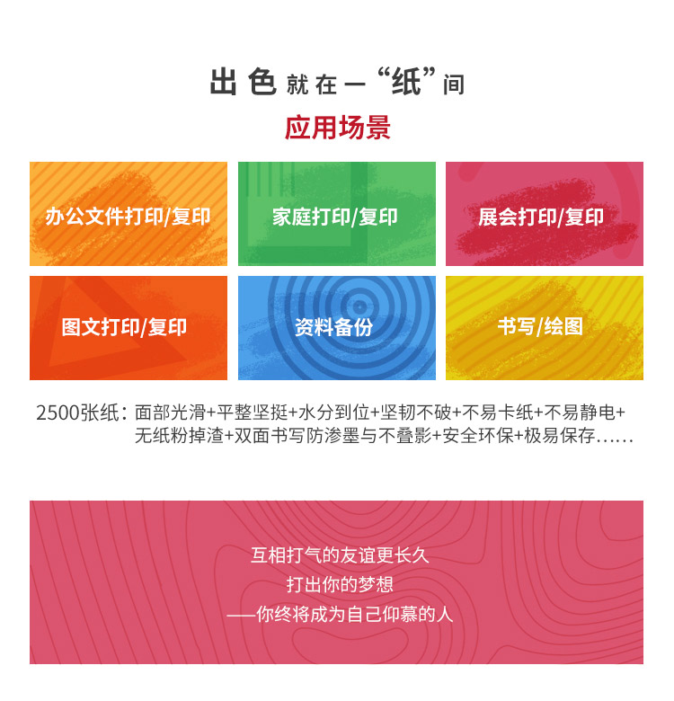 天章（TANGO）乐活天章80g A4复印纸 高品质款打印纸 500张/包 5包/箱（2500张）