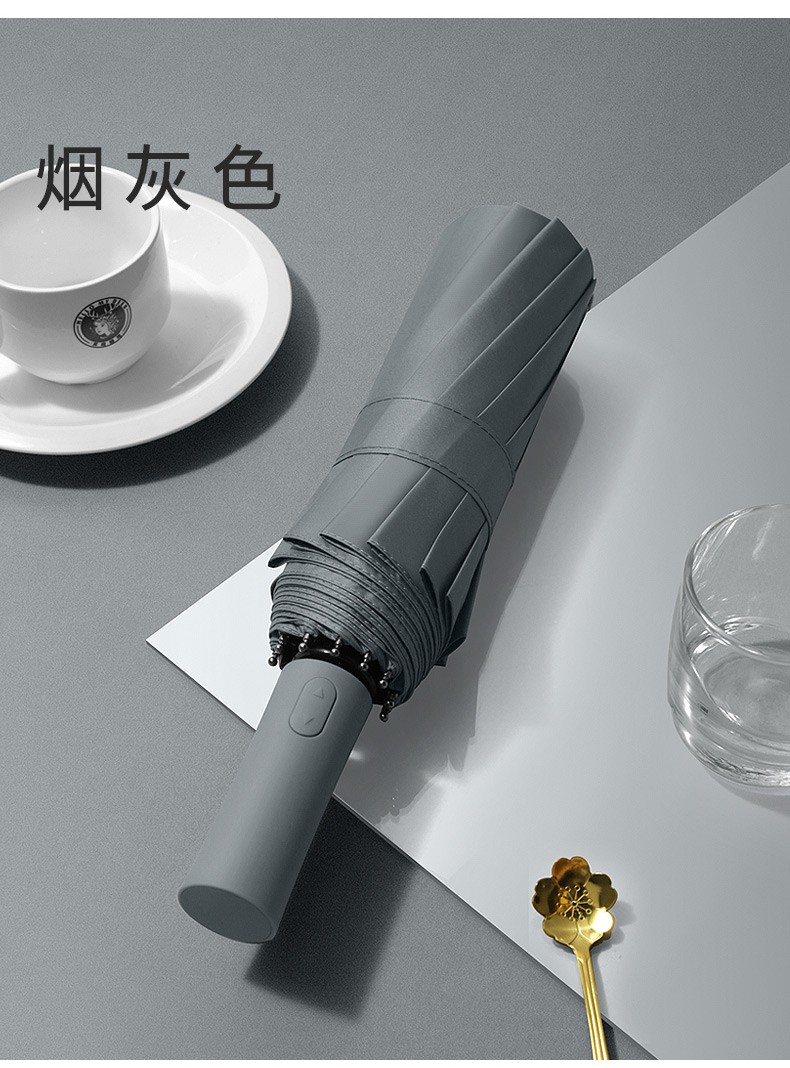三极户外(Tri-polar)TP7033全自动雨伞折叠男女开收大号十二骨双层黑胶晴雨两用伞三折伞星空黑碰击布60*12k