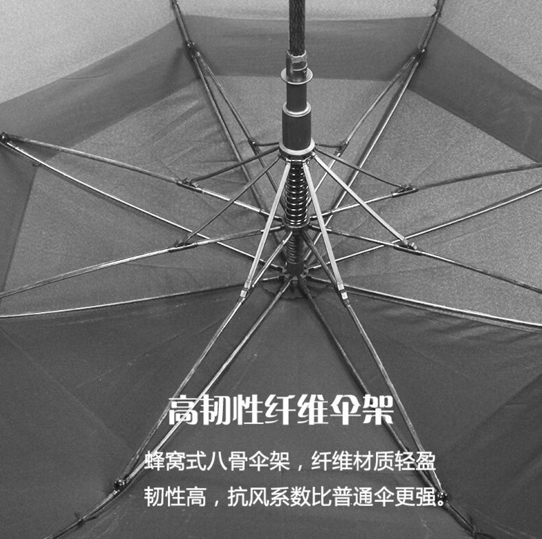 三极户外(Tri-polar)TP7003全自动双层直柄伞双人加固抗风黑色直柄防风商务男雨伞黑色30寸