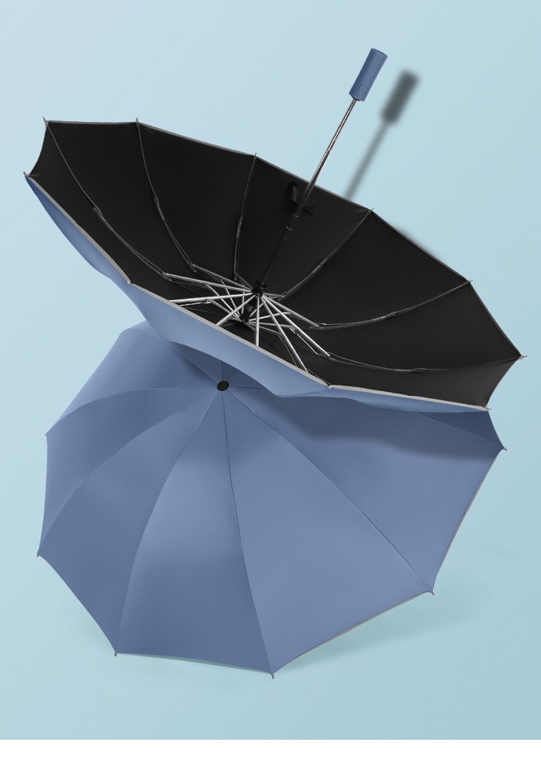 三极户外(Tri-polar)TP7027全自动晴雨伞遮阳遮光折叠太阳伞黑胶8K三折伞仲夏粉（自动）58*8k