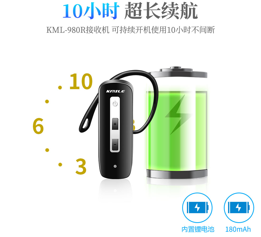 开米乐 无线讲解器一对多团队讲解系统会议同声传译蓝牙耳机导游景区政企参观接待KML-980R