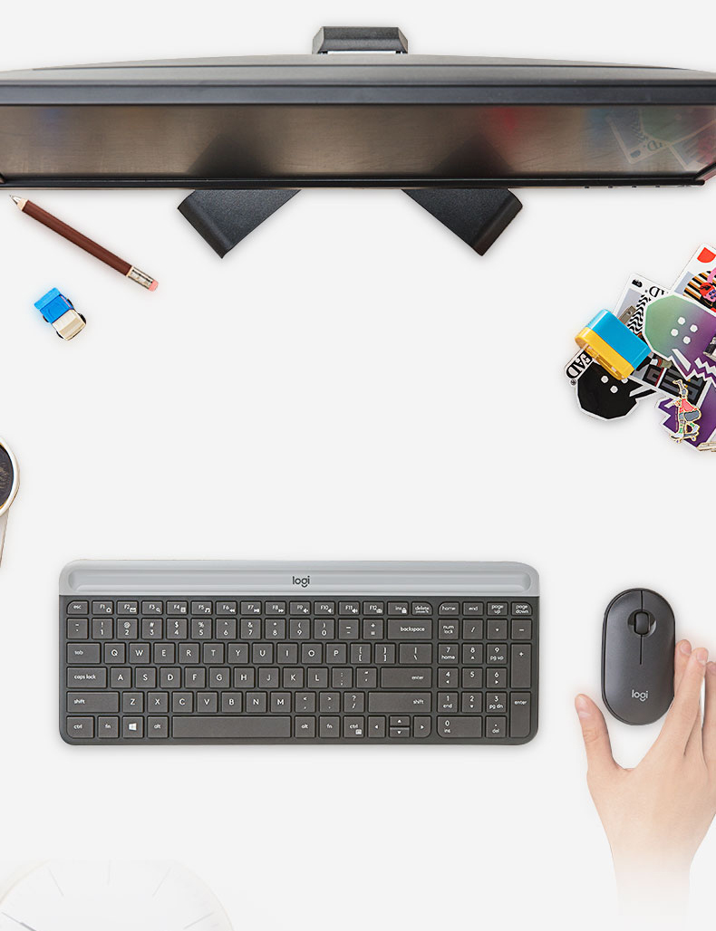 罗技（Logitech）MK470 键鼠套装 无线键鼠套装 超薄 全尺寸 星空灰 带无线2.4G接收器