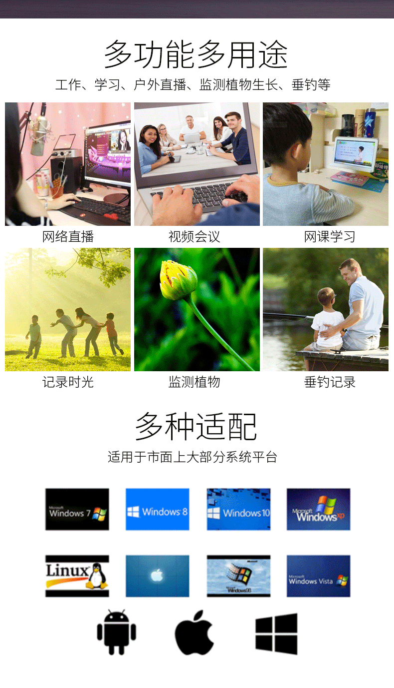 势必得（Spedal）MF934H 电脑摄像头1080P高清直播视频会议摄像头 60帧大广角