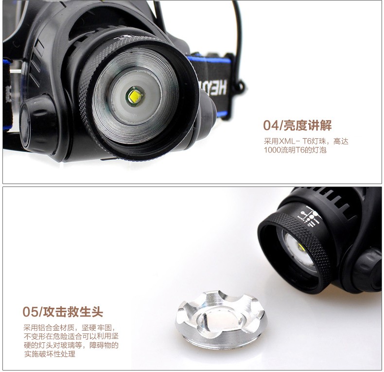 三极户外(Tri-polar)TP3336 头灯户外钓鱼头戴式强光充电亮防水迷你LED头戴灯头灯+两节电池+直充