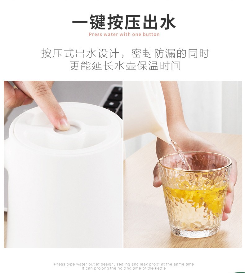 三极户外（Tri-polar）TP3615 户外旅行保温水壶北欧简约保温壶玻璃内胆热水瓶1L保温瓶热水壶1L红色
