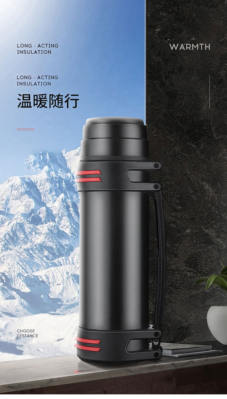 三极户外（Tri-polar）TP3622 户外车载旅行壶大容量真空保温壶304不锈钢保温杯5L睿智黑