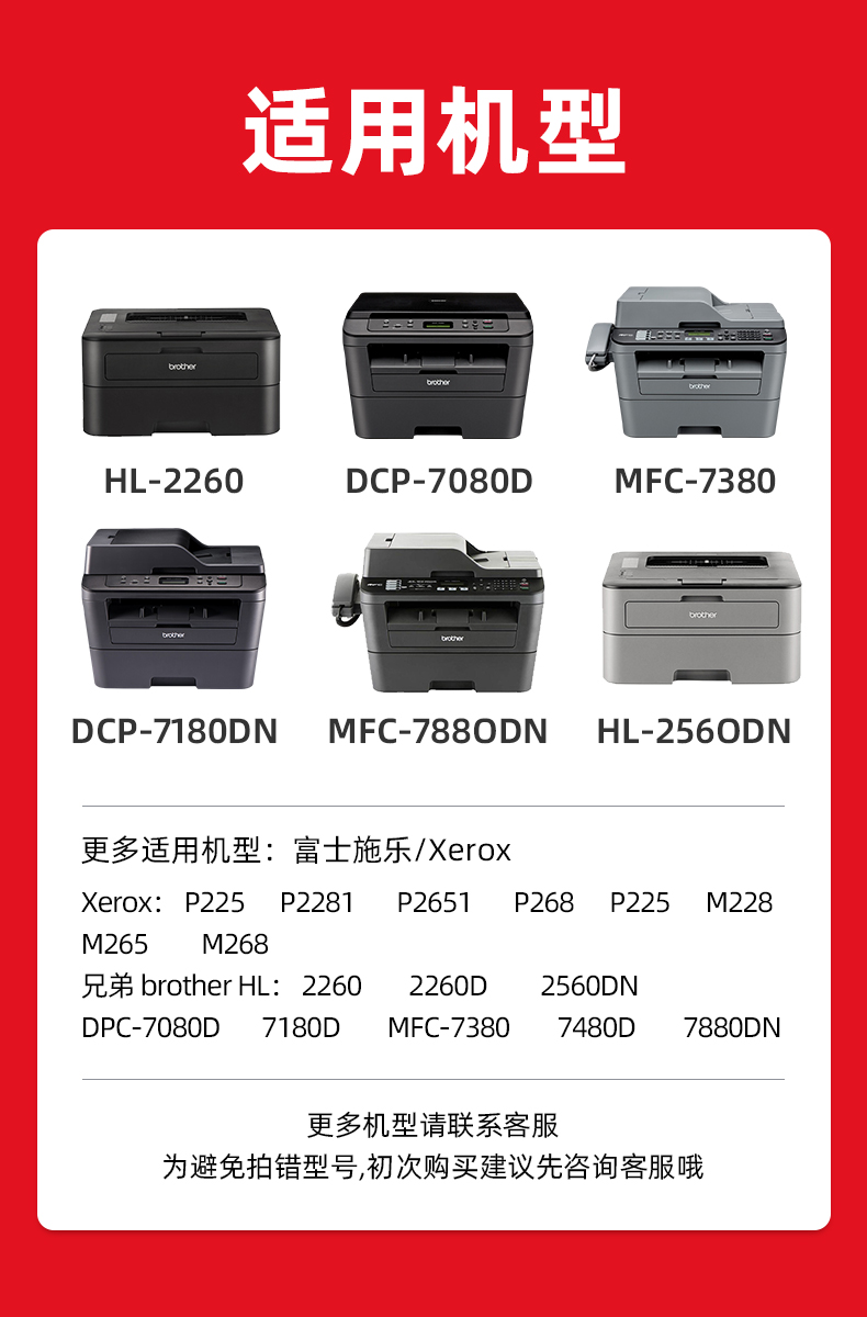 绘威TN2325/DR2350硒鼓套装 适用兄弟DCP-7080D 7180D墨盒 HL2260D 2560DN打印机墨粉盒 MFC7880DN 7480D硒鼓