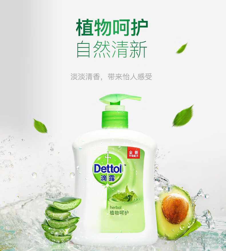 滴露健康洗手液植物呵护450g+自然清新450g