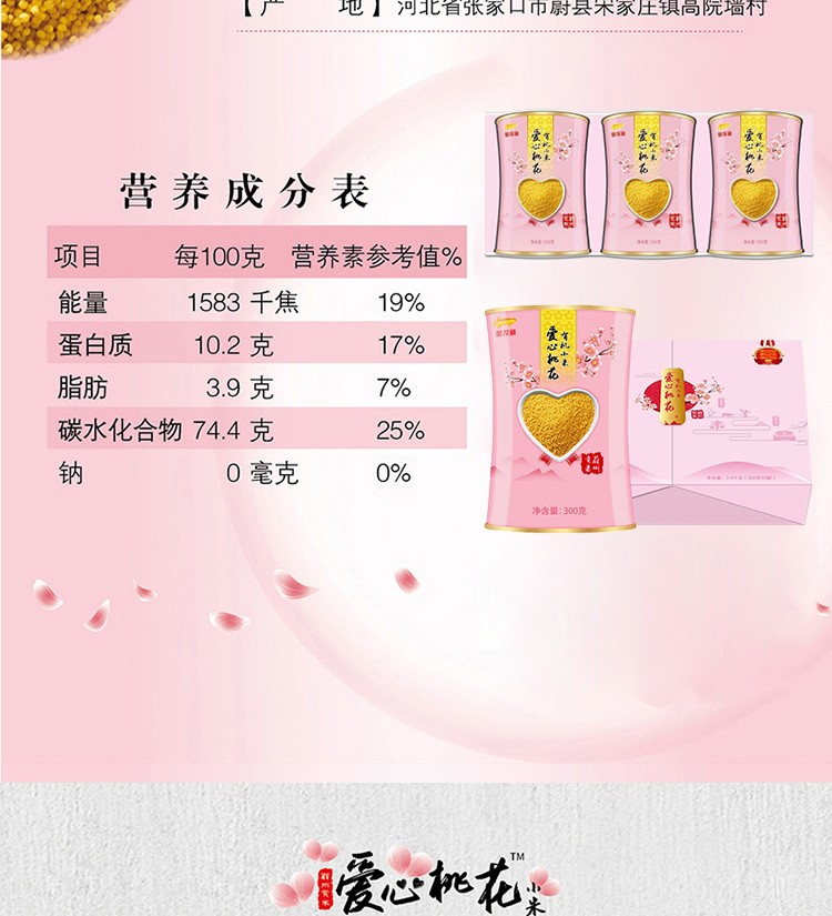 金龙鱼爱心桃花小米400g