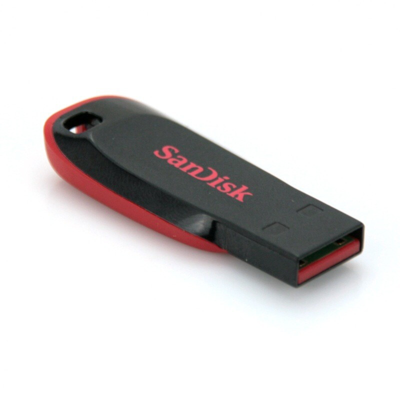 闪迪(SanDisk)64GB USB2.0 U盘 CZ50酷刃 黑红色 时尚设计 安全加密软件