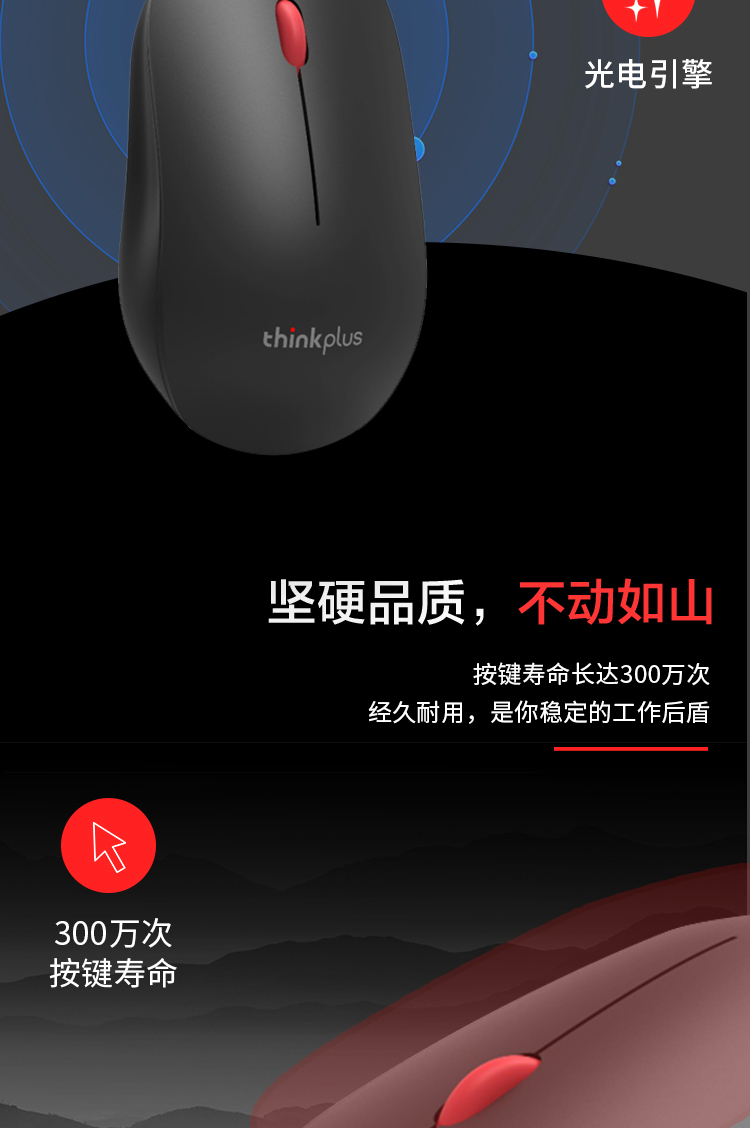 联想（Lenovo）商务办公有线鼠标 M80 游戏通用鼠标36003915