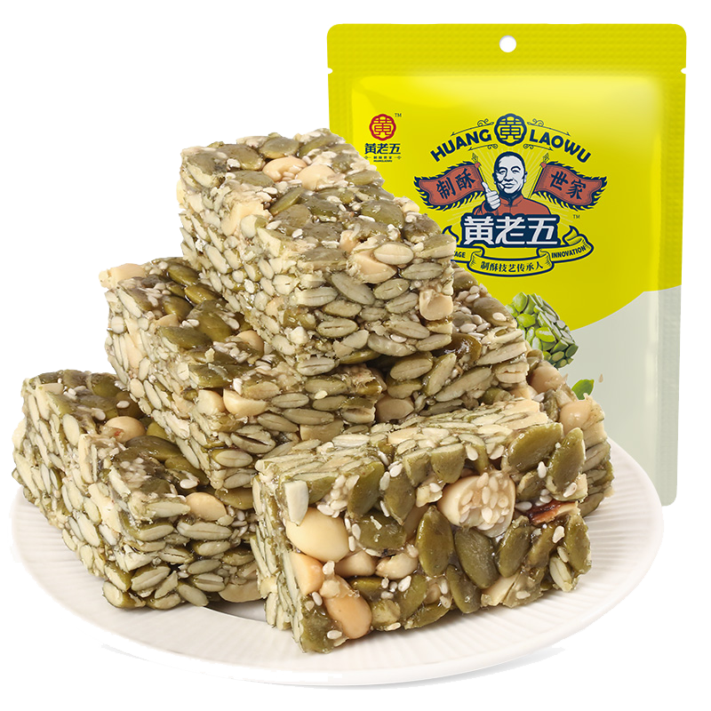 黄老五休闲食品小零食南瓜仁酥208g