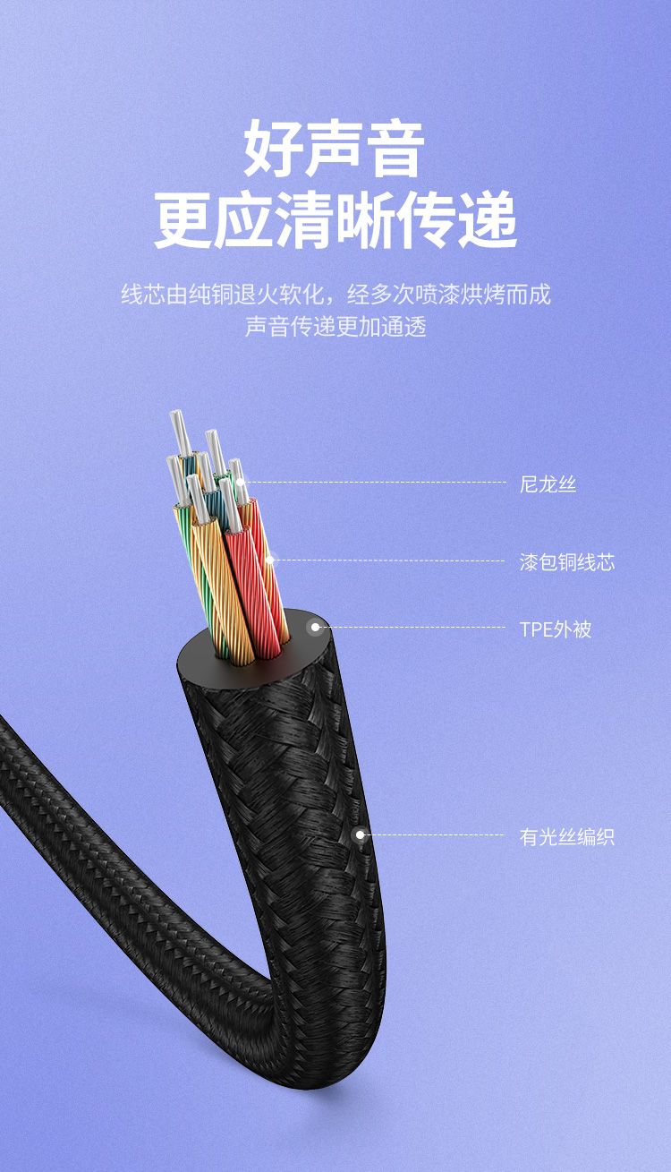 绿联 苹果耳机转接头 MFi认证音频转换器数据线 通用iPhone手机 lightning转3.5MM音频转接线 30756