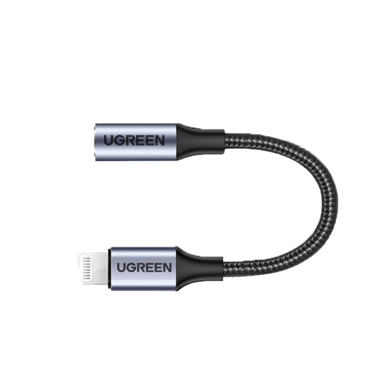 绿联 苹果耳机转接头 MFi认证音频转换器数据线 通用iPhone手机 lightning转3.5MM音频转接线 30756