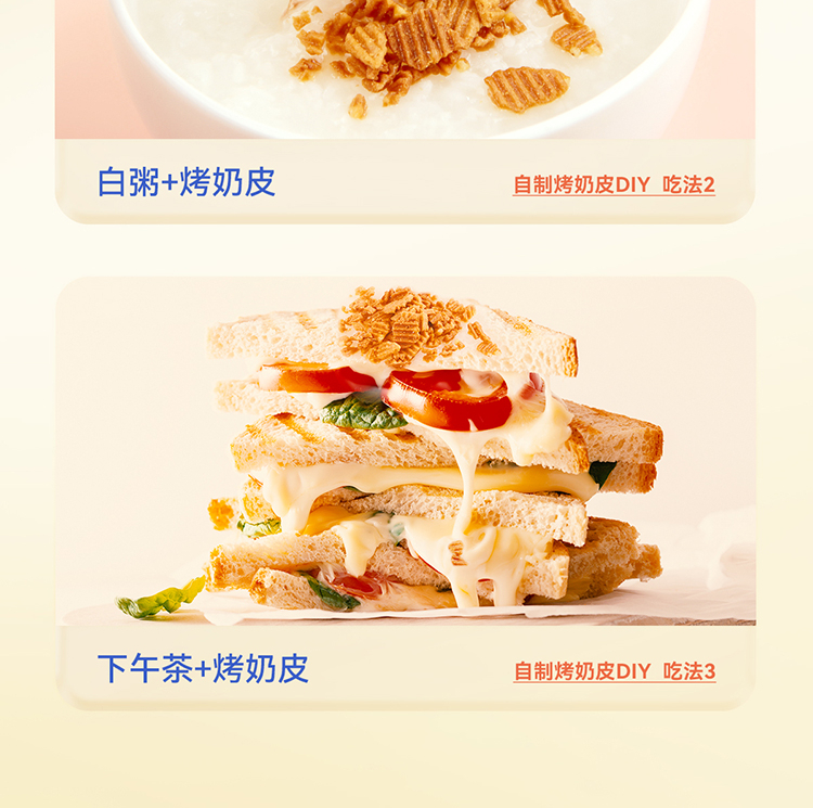 三纯烤奶皮子零食奶皮酥网红小吃健康休闲食品年货礼盒内蒙古特产 54g/盒
