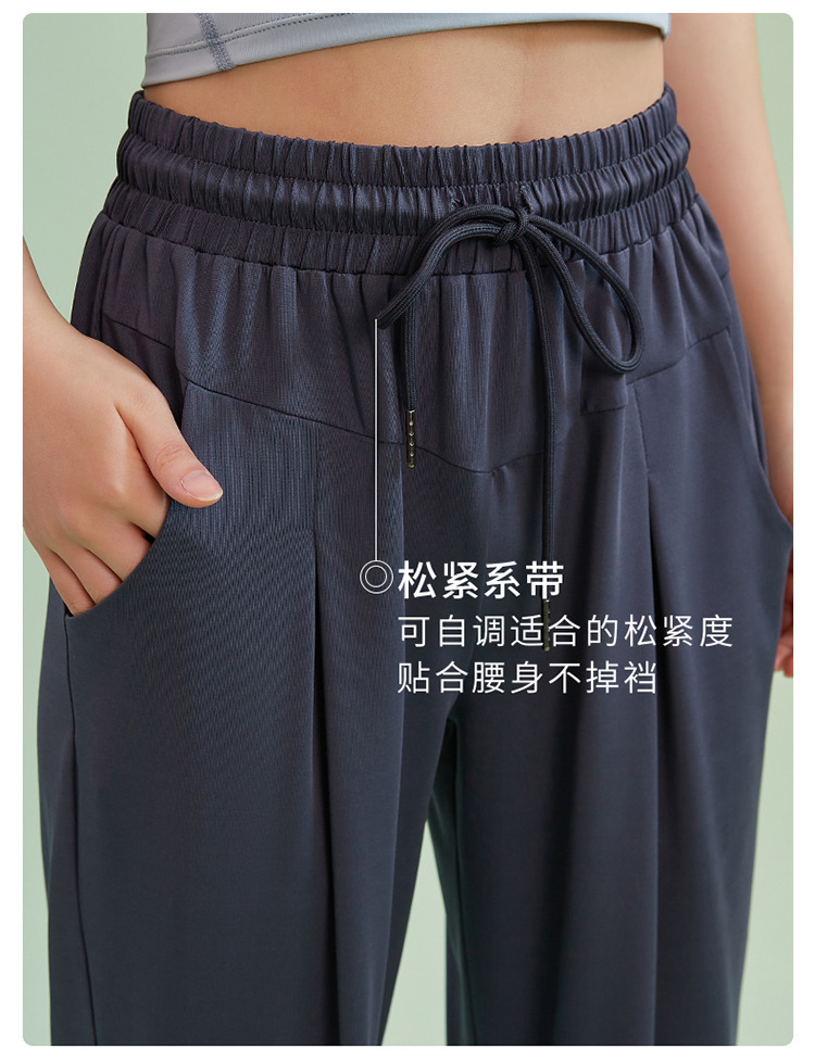 范斯蒂克（vansydical） 瑜伽服梭织长裤春夏运动女宽松高腰收腹跑步收口束脚显瘦健身裤女 深蓝色 M