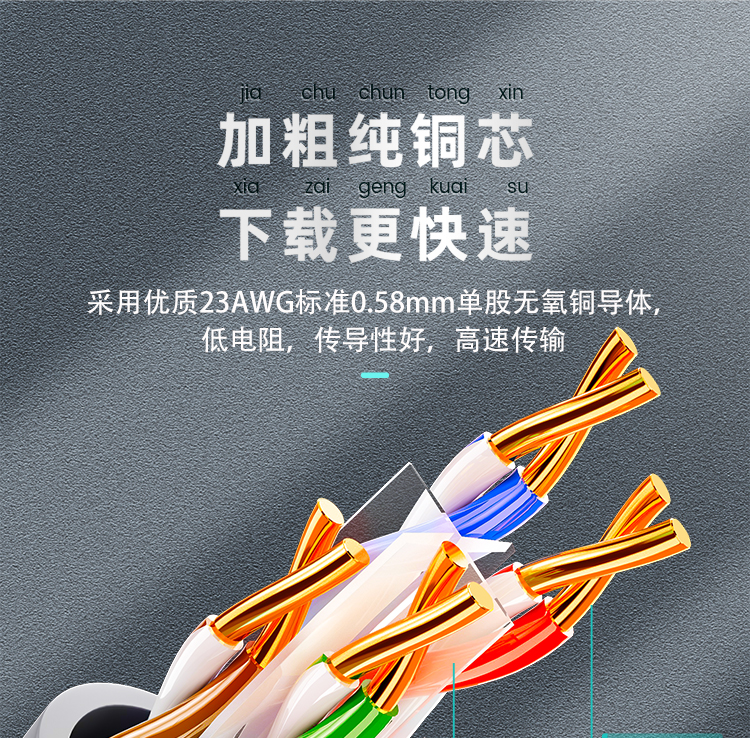 山泽(SAMZHE)六类网线【商用版】非屏蔽 无氧铜高速千兆网线 家装网络布线工程箱线 灰色305米 SZ-6305A