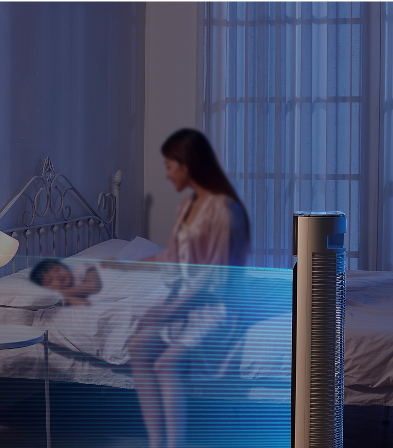 美的 Midea ZAC10CR无叶电风扇内旋摇头塔扇立式遥控轻音低噪全拆洗卧室客厅办公室触摸屏柔风