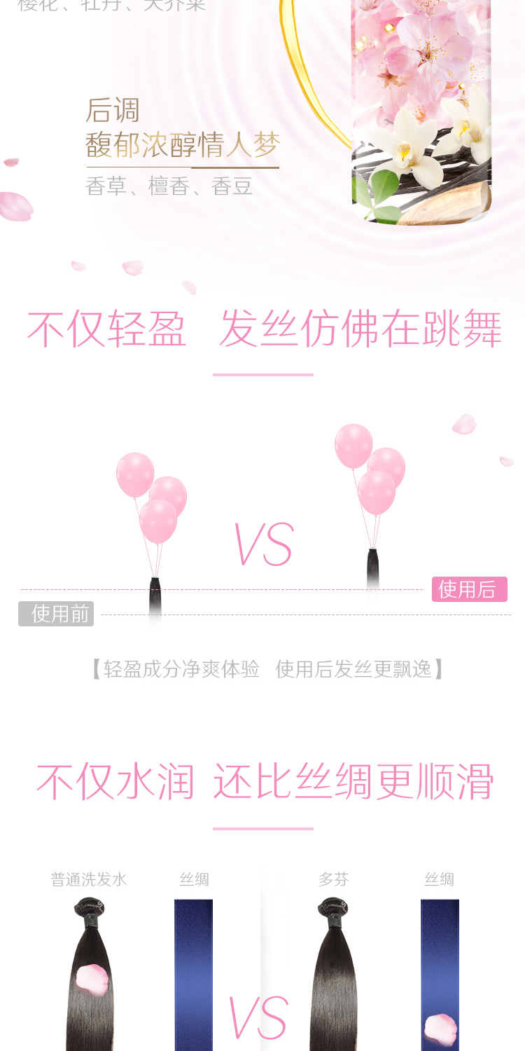 多芬(DOVE)柔顺盈润洗发露樱花柔顺470ml