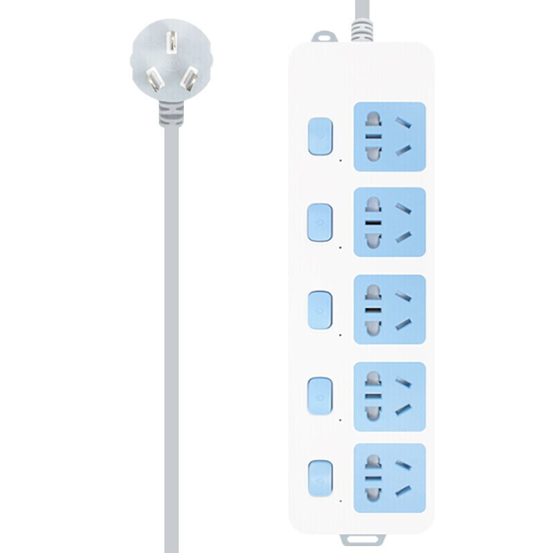 公牛（BULL）新国标插座防触电保护门5位插线板1.8米插排分控独立开关GN-316
