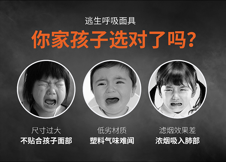 火焰战士 消防逃生面具防毒面具防烟面罩灭火器配套用过滤式自救呼吸器面罩 TZL30硅胶款