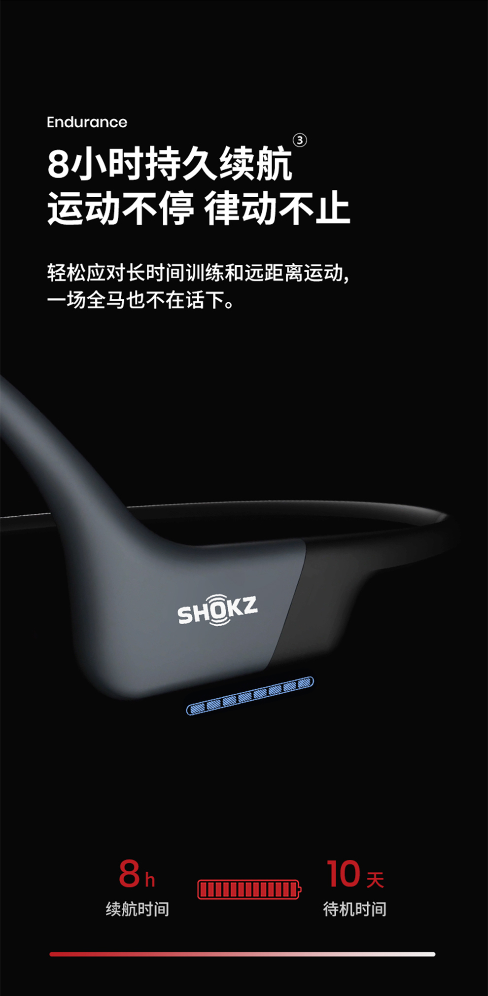 韶音 Shokz OpenRun骨传导蓝牙耳机运动无线耳机跑步骑行 S803 烈日红