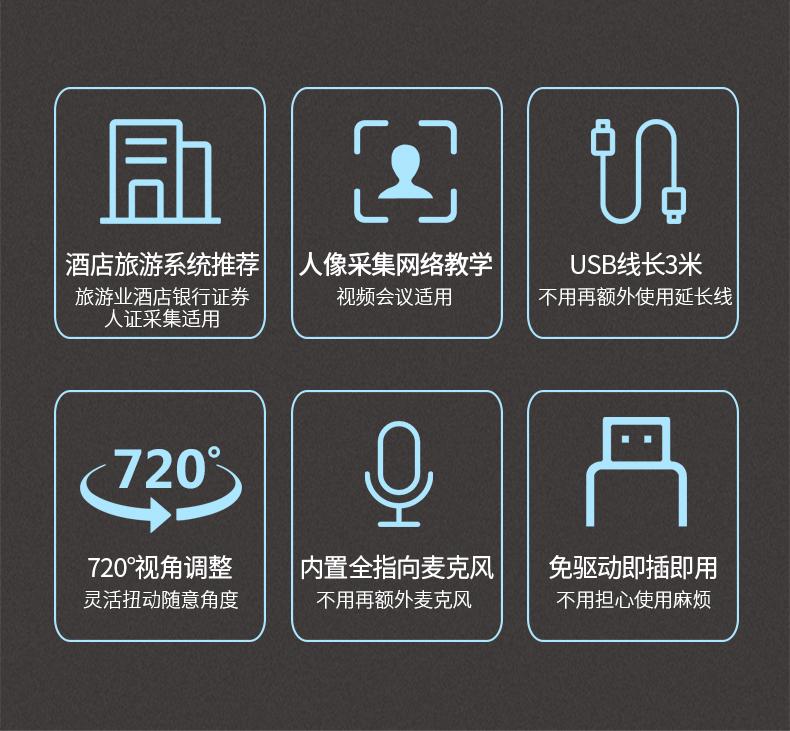 奥尼（aoni）A25 电脑摄像头自动对焦1080P人脸识别酒店实名驾校考试摄像头 免驱内置麦克风