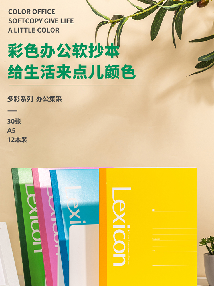 得力（deli）A5/30张无线装订软抄本 记事本工作笔记本子日记本 文具办公用品 7667(混) 24本装