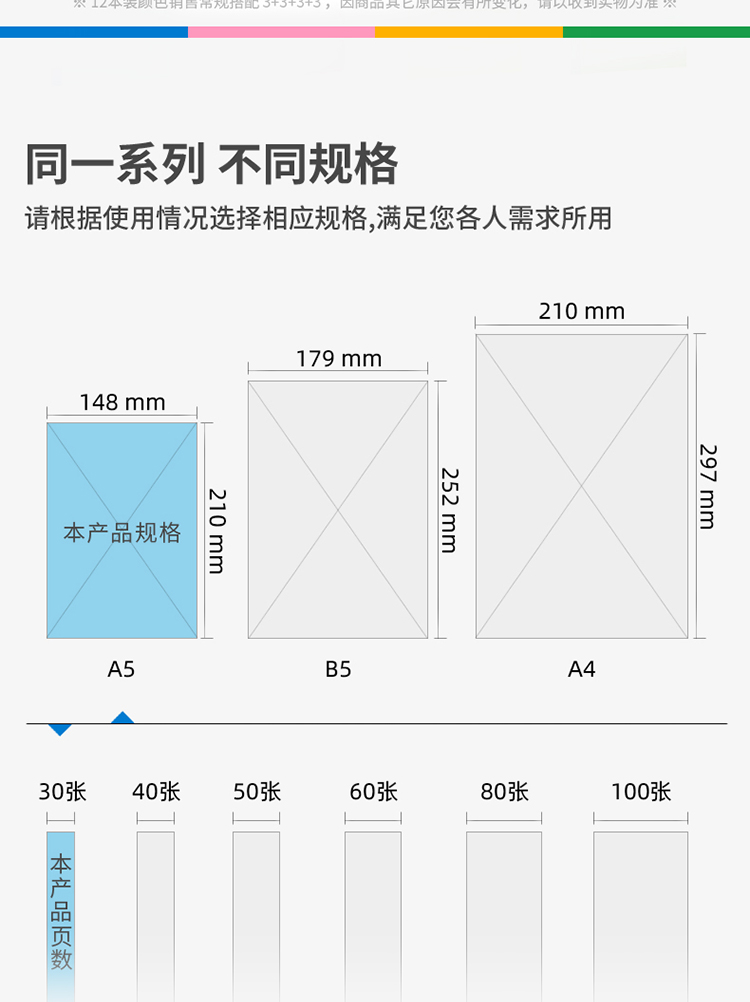 得力（deli）A5/30张无线装订软抄本 记事本工作笔记本子日记本 文具办公用品 7667(混) 24本装